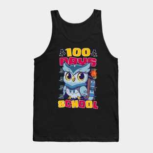 100 days of school featuring a Cute owl with a bagpack #1 Tank Top